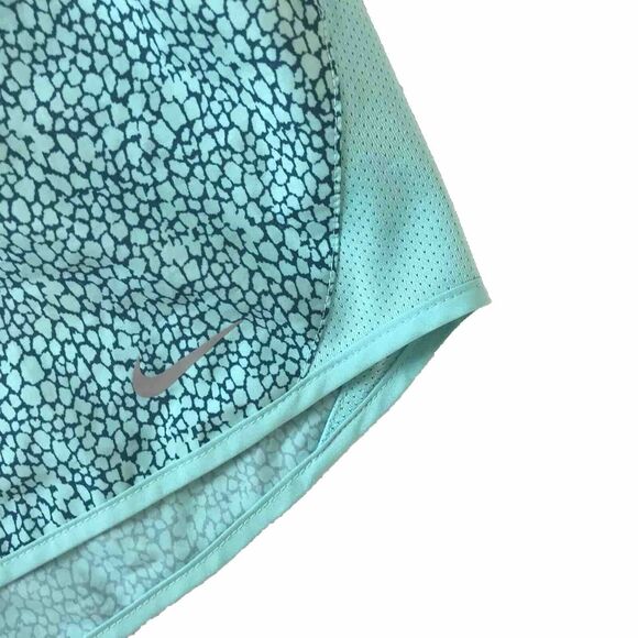 Nike Running Shorts Women L Dri Fit 10K Tempo Printed Shorts Green Black Gym EUC - Picture 3 of 13